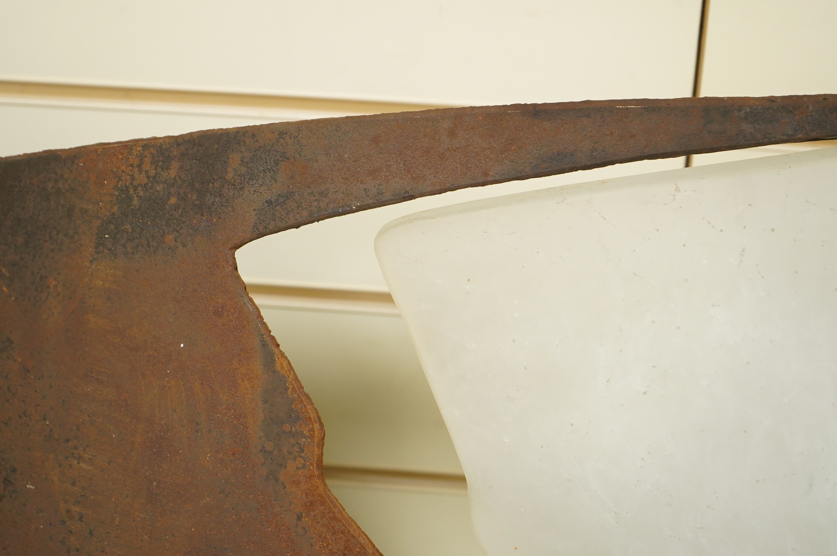 Sally Rogers, contemporary fabricated steel and cast glass installation, 45cm wide